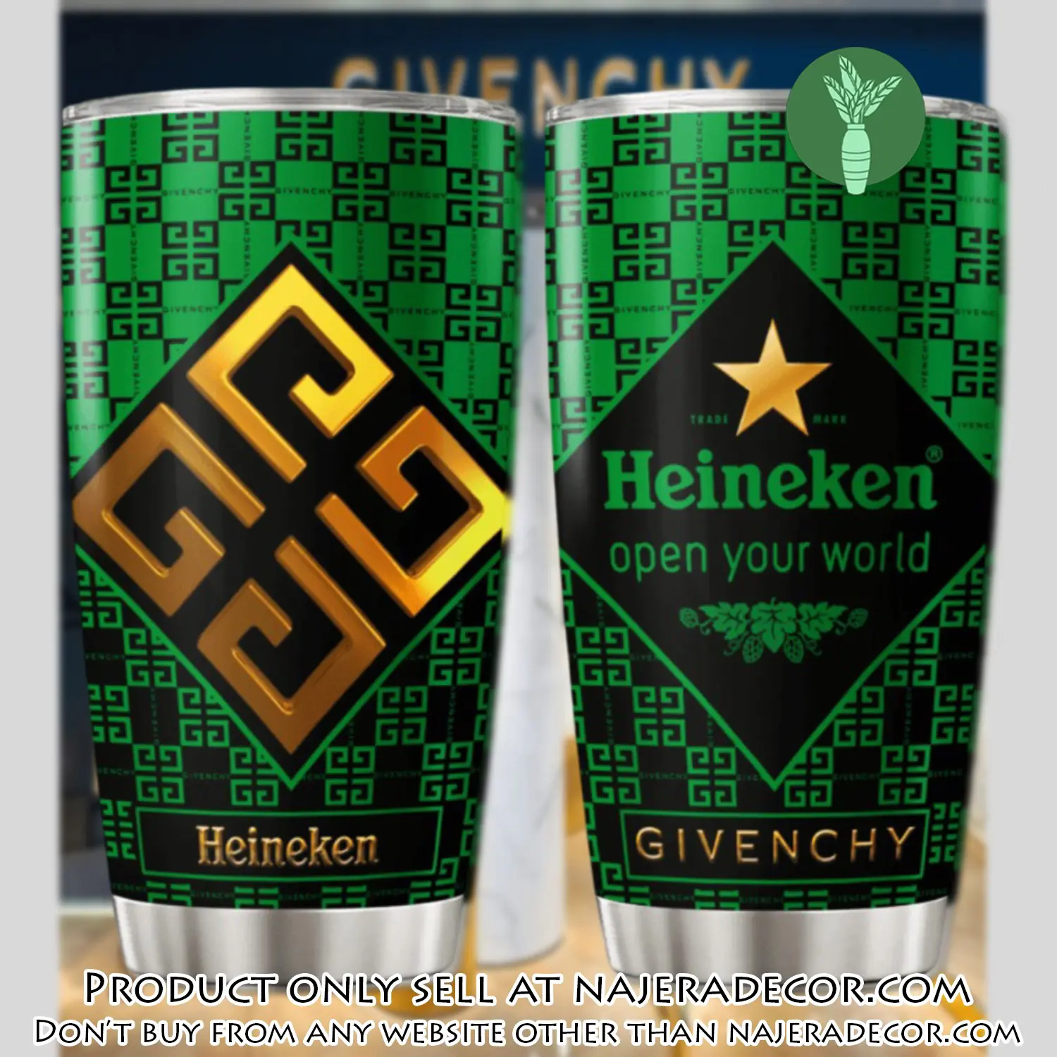 Givenchy heineken stainless steel tumbler 20oz30oz njr3136305